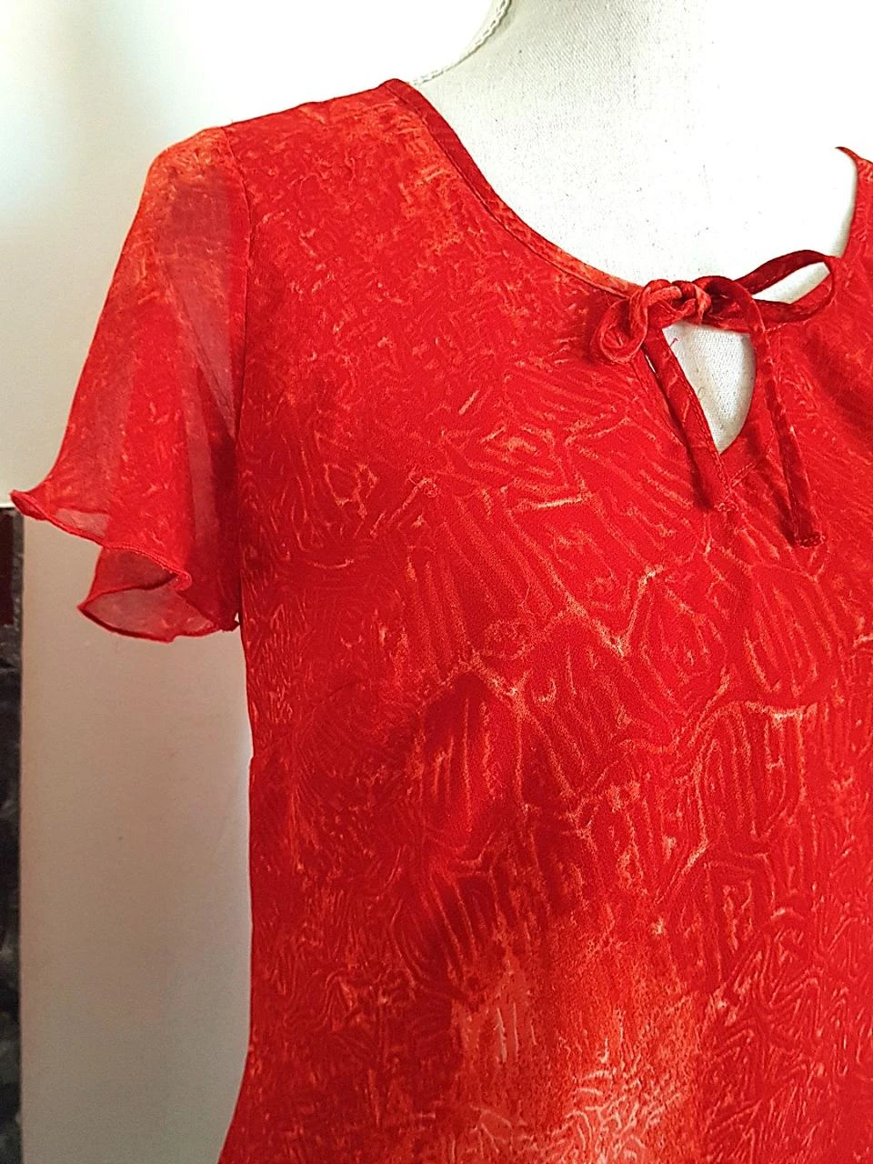 ❤️ Textured red Celaia voile tunic – Size 40 – photo 2